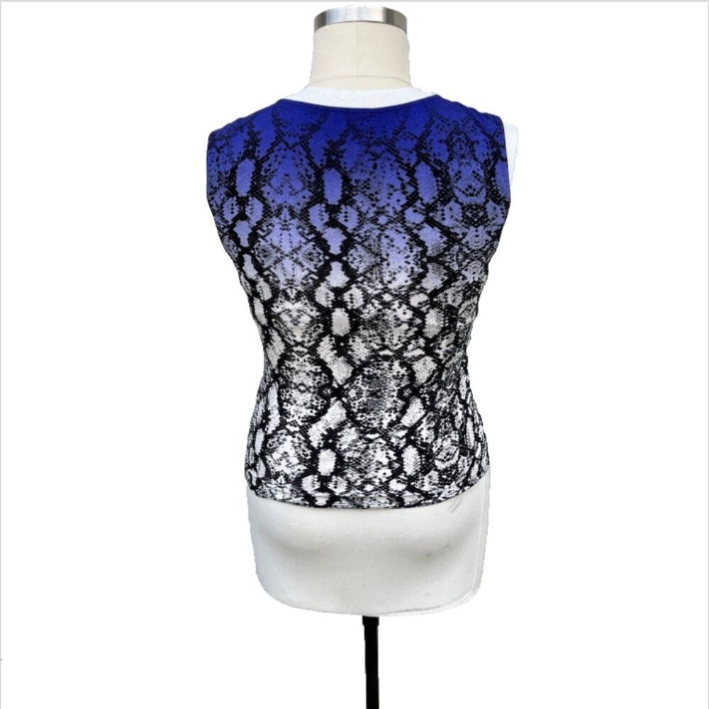 Calvin Klein - Purple Black and White Snake Print Keyhole Tank Top M/L - Picture 6 of 14